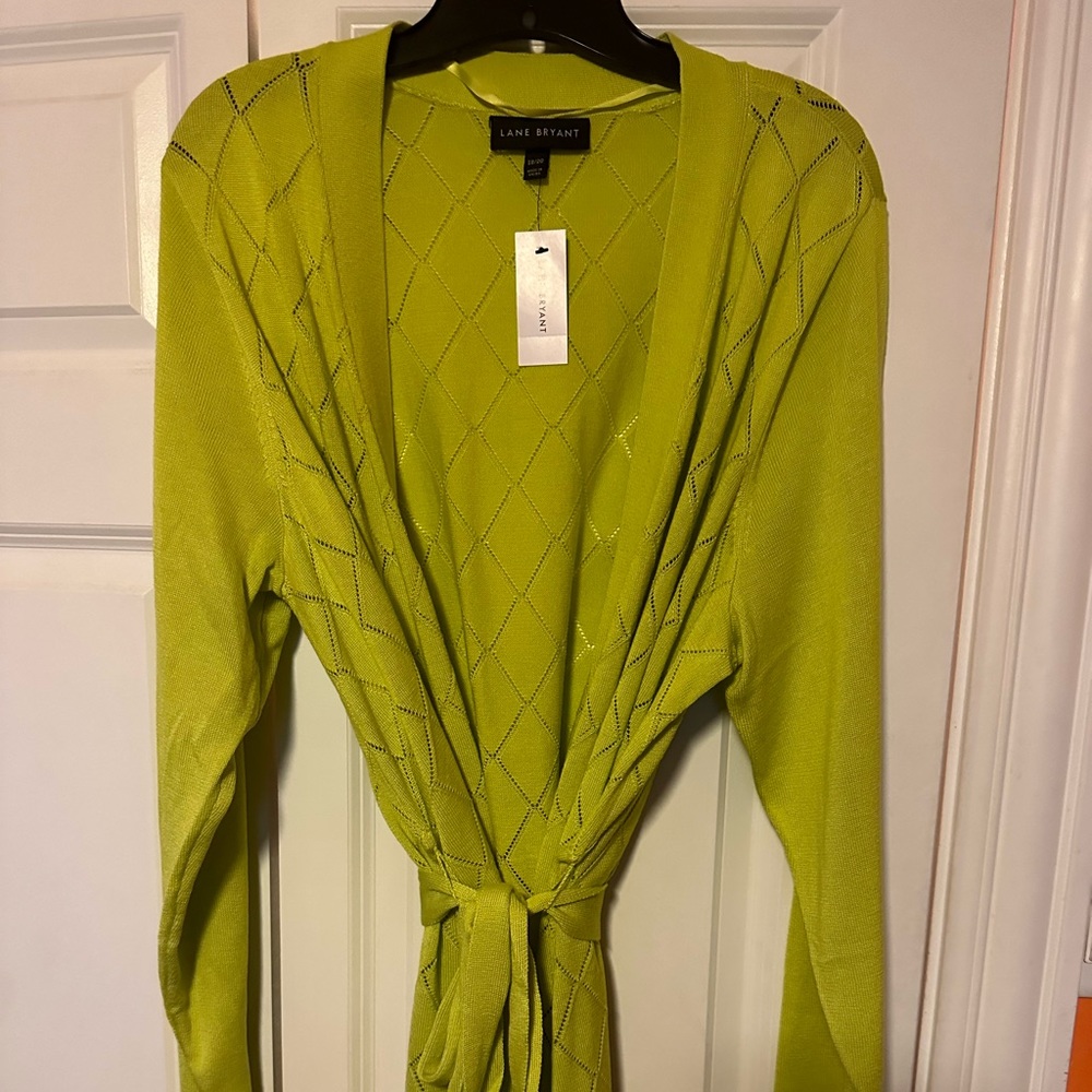 Lane Bryant size 18/20 Lime Green Sweater with belt